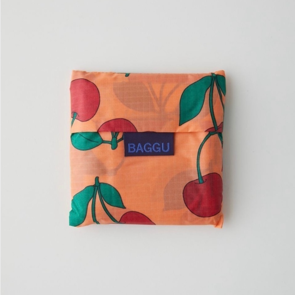 NWT BAGGU Standard Reusable Bag Sherbet Cherry Peach - Picture 4 of 6